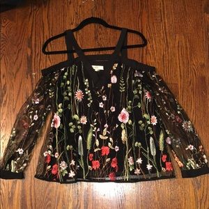 Embroidered - off the shoulder top